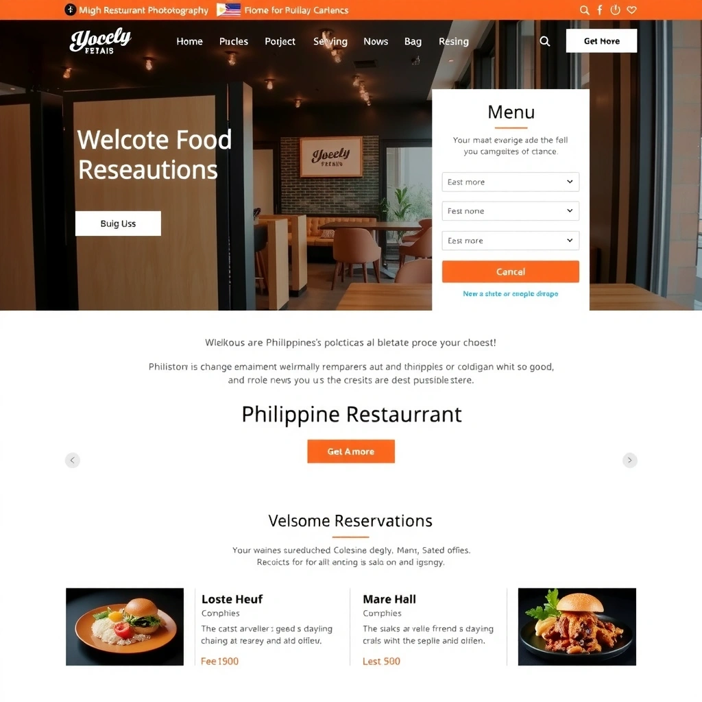 Restaurant website design for Philippine food business